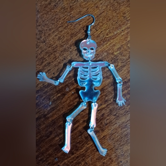 Skeleton Dangling Earrings- Iridesent - Picture 3 of 10